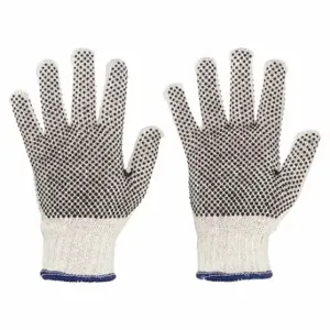 MCR SAFETY 9668L Knit Gloves, Size L, PVC, Palm, Palm, 9668L, 1 Pair | CT2QQG 48GM63