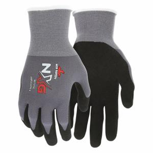 MCR SAFETY 967315S Knit Gloves, Size S, Sandy, Foam Nitrile, Palm, Dipped, ANSI Abrasion Level 4, 12 PK | CT2QRT 55VT84