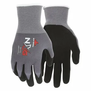 MCR SAFETY 967315XS Knit Gloves, XS, Sandy, Foam Nitrile, Palm, Dipped, ANSI Abrasion Level 4, 12 PK | CT2QUP 55VT86