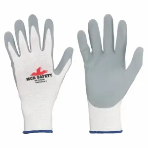 MCR SAFETY 9673GWS Coated Glove, S, Sandy, Foam Nitrile, ANSI Abrasion Level 3, 12 Pack | CT2NTT 48GH82