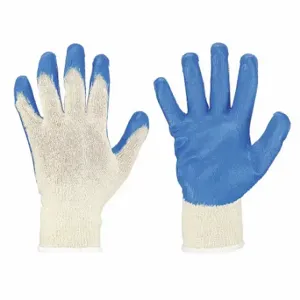 MCR SAFETY 9682L Med Weight Cotton Blue Latex Dip, L, PK 12 | CT2TWL 26H719