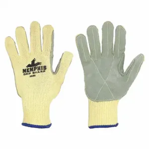 MCR SAFETY 9686XL Leather Gloves, Size XL, Leather Palm Knit Glove, Cowhide, Premium, Knit Cuff, 1 Pair | CT2RFD 48GH30