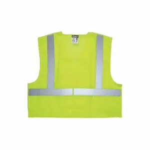 MCR SAFETY CL2MLM Safety Vest, Ansi Class 2, M, Lime, Solid Polyester, Hook-And-Loop | CT2TNT 508J40