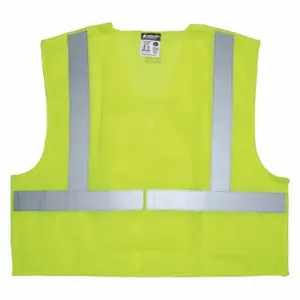 MCR SAFETY CL2MLX3 Safety Vest, Ansi Class 2, 3Xl, Lime, Solid Polyester, Hook-And-Loop | CT2TPC 508J44