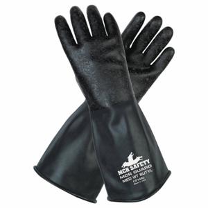 MCR SAFETY CP14RM Chemical Resistant Glove, 14 mil Thick, 14 Inch Length, Rough, M Size, Black, 1 Pair | CT2MYK 48GH54