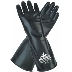 MCR SAFETY CP14XL Chemical Resistant Gloves, Size XL, 14 Inch L, Black | CD2YTG 48GH52