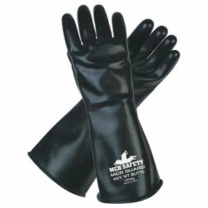 MCR SAFETY CP25S Chemical Resistant Glove, 25 mil Thick, 14 Inch Length, Smooth, S Size, Black, 1 Pair | CT2NAT 48GH57