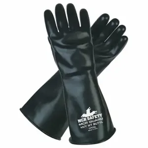 MCR SAFETY CP25L Chemical Resistant Glove, 25 mil Thick, 14 Inch Length, Smooth, L Size, Black, 1 Pair | CT2NCE 48GH59