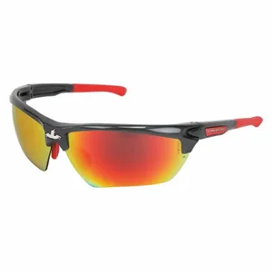 MCR SAFETY DM131RDC Safety Glasses, Traditional Frame, Half-Frame, Red Mirror, Gray, Gray, M Eyewear Size | CT2TKV 55KY34