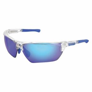 MCR SAFETY DM1328BDC Safety Glasses, Traditional Frame, Half-Frame, Blue Mirror, Clear, M Eyewear Size | CT2TKJ 55KY37