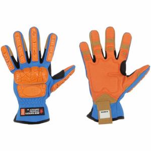 MCR SAFETY FF2930XXL Mechanics Gloves, Size 2XL, Riggers Glove, ANSI Cut Level A2, Full, Beige/Blue, 1 Pair | CT2RMM 60HN53