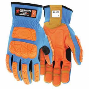 MCR SAFETY FF2931XL Mechanics Gloves, Size XL, Riggers Glove, ANSI Cut Level A5, Full, Beige/Blue, 1 Pair | CT2RUB 60HN56