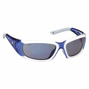 MCR SAFETY FF328B Safety Glasses, Wraparound Frame, Full-Frame, Blue Mirror, Blue/White, Blue/White, Unisex | CT2TLF 22JJ39