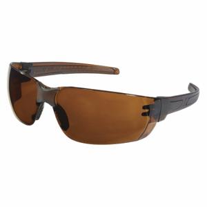 MCR SAFETY HK21BPF Safety Glasses, Traditional Frame, Frameless, Brown, Brown, M Eyewear Size, Unisex | CT2TJY 55KY44