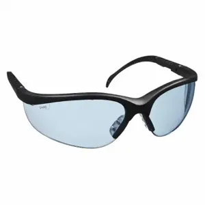 MCR SAFETY KD113 Safety Glasses, Wraparound Frame, Half-Frame, Light Blue, Black, Black, M Eyewear Size | CT2TLZ 3WMJ8