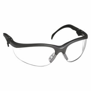 MCR SAFETY KD310 Safety Glasses, Anti-Scratch, No Foam Lining, Wraparound Frame, Half-Frame, Black, Black | CT2THK 3NTN6