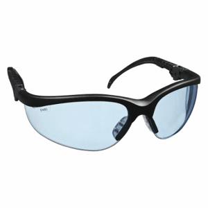 MCR SAFETY KD313 Safety Glasses, Wraparound Frame, Half-Frame, Light Blue, Black, Black, M Eyewear Size | CT2TMA 3NTP1