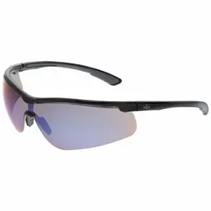 MCR SAFETY KD718B Safety Glasses, Anti-Scratch, No Foam Lining, Wraparound Frame, Half-Frame, Blue, Black | CT2TME 801W35