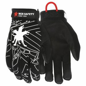 MCR SAFETY MB100M Mechanics Gloves, Size M, Mechanics Glove, Full Finger, Synthetic Leather, Black, 1 Pair | CT2RQB 25D611