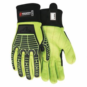 MCR SAFETY MC504M Mechanics Gloves, Size M, Riggers Glove, Full Finger, Cotton Corded, Straight Cuff, 1 Pair | CT2RQV 60HN67