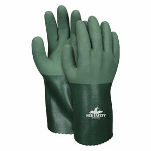 MCR SAFETY MG9756XL Chemical Resistant Glove, 15 mil Thick, 12 Inch Length, Grain, XL Size, Green, 12 Pack | CT2MYV 49DD40