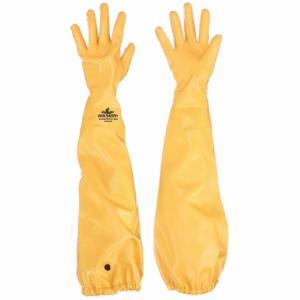 MCR SAFETY MG9796M Chemical Resistant Glove, 25 Inch Length, Grain, M Size, Yellow, 1 Pair | CT2NAP 49DC35