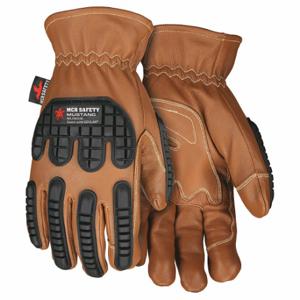 MCR SAFETY MU3634KM Leather Gloves, Size M, Double Palm, Goatskin, Drivers Glove, ANSI Cut Level A4, 1 Pair | CT2RAE 60HR43