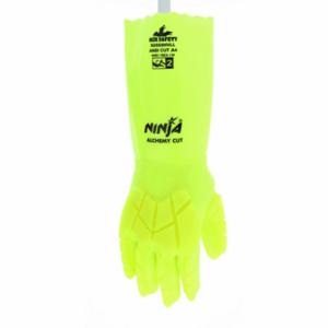 MCR SAFETY N2659HVLXL Chemical and Impact Resistant, ANSI/ISEA Cut Level A4, 14 Inch Glove Length, Lime | CT2RLE 783RX9