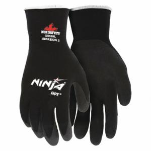 MCR SAFETY N9699M Coated Glove, M, PVC, ANSI Abrasion Level 3, Black, 12 Pack | CT2NNL 26J610