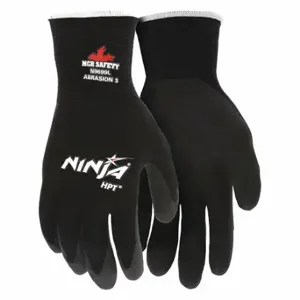 MCR SAFETY N9699S Coated Glove, S, PVC, ANSI Abrasion Level 3, Black, 12 Pack | CT2NTN 26J611