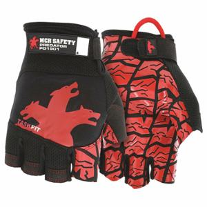 MCR SAFETY PD1901L Mechanics Gloves, Size L, Mechanics Glove, Fingerless, Hook-and-Loop Cuff, Black, 1 Pair | CT2RNA 60HN73