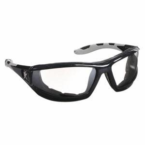 MCR SAFETY RP219AF Safety Glasses, Wraparound Frame, Full-Frame, Clear, Black, Black, M Eyewear Size, Unisex | CT2TLH 22JJ54