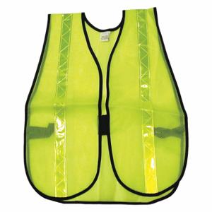 MCR SAFETY S220R High Visibility Vest, Universal, Lime, Solid Polyester, Hook-and-Loop, S220R | CT2QJP 26H147
