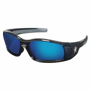 MCR SAFETY SR118B Schutzbrille, traditioneller Rahmen, Vollrahmen, blauer Spiegel, schwarz, schwarz, M Brillengröße | CT2TKD 55KY64