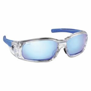 MCR SAFETY SR148B Safety Glasses, Anti-Scratch, No Foam Lining, Wraparound Frame, Full-Frame, Blue Mirror | CT2TMT 22JJ43
