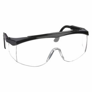 MCR SAFETY SS110 Safety Glasses, Anti-Scratch, No Foam Lining, Wraparound Frame, Half-Frame, Black, Black | CT2THM 9AA35