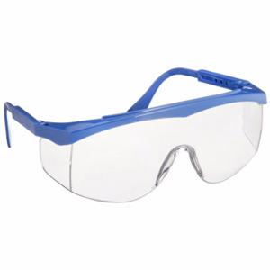 MCR SAFETY SS120 Safety Glasses, Anti-Scratch, No Foam Lining, Wraparound Frame, Half-Frame, Blue, Blue | CT2THQ 26G890