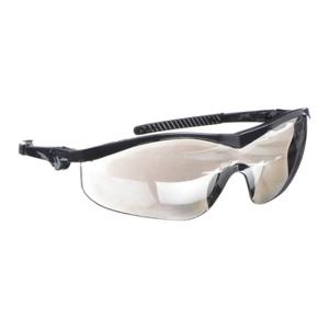 MCR SAFETY ST117 Safety Glasses, Wraparound Frame, Half-Frame, Gray Mirror, Black, Black, M Eyewear Size | CT2TLU 3WLZ7
