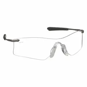 MCR SAFETY T4110AF Safety Glasses, Anti-Fog, No Foam Lining, Wraparound Frame, Frameless, Black/Silver | CT2TFY 2ETE5