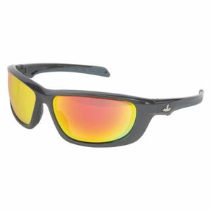 MCR SAFETY UD11RZ Safety Glasses, Polarized, Traditional Frame, Full-Frame, Red Mirror, Gray, Gray, Unisex | CT2TJV 55KY71