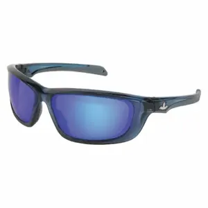 MCR SAFETY UD128BZ Safety Glasses, Polarized, Traditional Frame, Full-Frame, Blue Mirror, Blue, Blue, Unisex | CT2TMK 55KY72