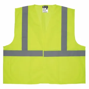 MCR SAFETY V2CL2MLL Safety Vest, L Size, Yellow/Green, Silver, Type R, Class 2, Hook-and-Loop | CE9KZQ 55KX72