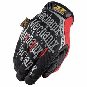 MECHANIX MGP-08-011 Mechanics Gloves, Mechanics Glove, Full Finger, Synthetic Leather, Black/Red, 1 Pair | CT2UWL 43MG04
