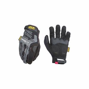 MECHANIX MPT-P58-012 Mechaniker-Handschuhe, Kunstleder, Schwarz, Lederhandfläche, Schwarz, MPT-P58-012, 1 Paar | CT2UYR 464F05