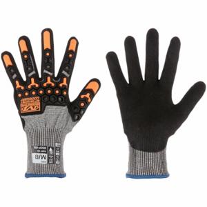 MECHANIX S5CP-08-007 Knit Gloves, Size S, ANSI Cut Level A4, ANSI Impact Level 1, Palm, Dipped, Gray, 1 Pair | CT2ULH 60VZ30