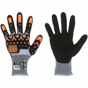 MECHANIX S5EP-08-007 Knit Gloves, Size S, ANSI Cut Level A5, ANSI Impact Level 1, Palm, Dipped, Gray, 1 Pair | CT2ULM 60VZ35