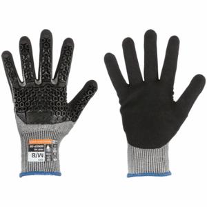 MECHANIX SD5CP-08-009 Knit Gloves, Size L, ANSI Cut Level A4, ANSI Impact Level 3, Palm, Dipped, Gray, 1 Pair | CT2UKD 61DF10