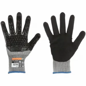 MECHANIX SD5CP-08-007 Knit Gloves, Size S, ANSI Cut Level A4, ANSI Impact Level 3, Palm, Dipped, Gray, 1 Pair | CT2ULJ 61DF08