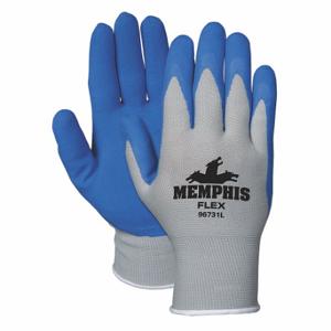 MEMPHIS GLOVE 96731L Handschuhe, Nylonstrick, groß, blau/grau, PK 2 | CT2ZAM 43PE21