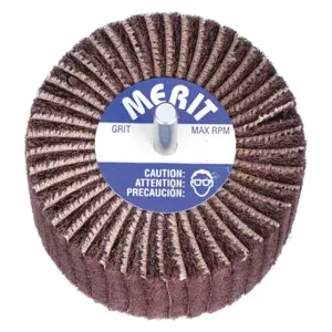 MERIT 08834123200 Flap Wheel, 2 Inch Dia x 1 Inch W, 1/4 Inch Straight-Shank, Aluminum Oxide, P120 Grit | CT2ZYU 3RB91